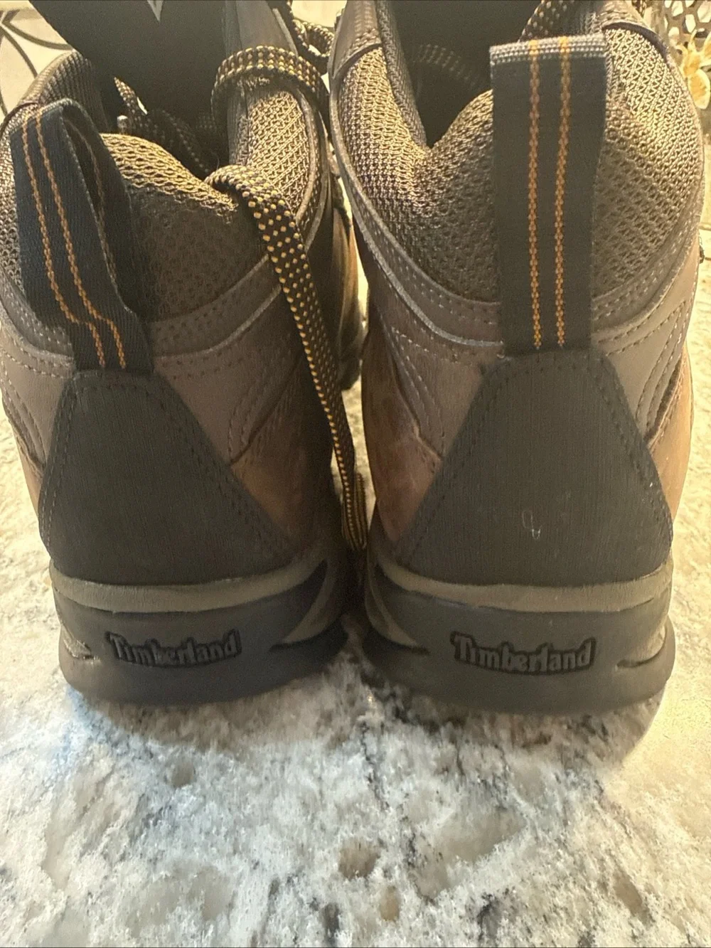 Timberland Brown and Black Leather Outdoor Boots